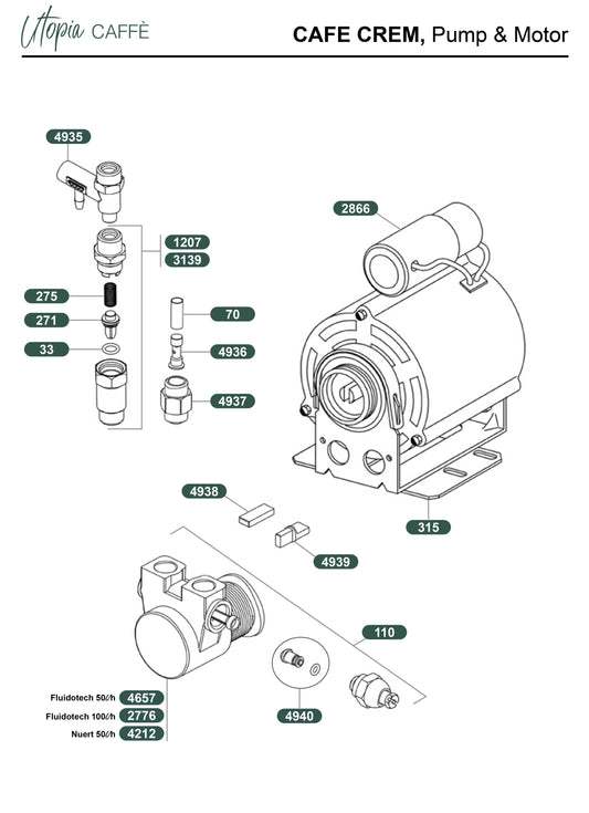 CAFE CREM, Pump & Motor