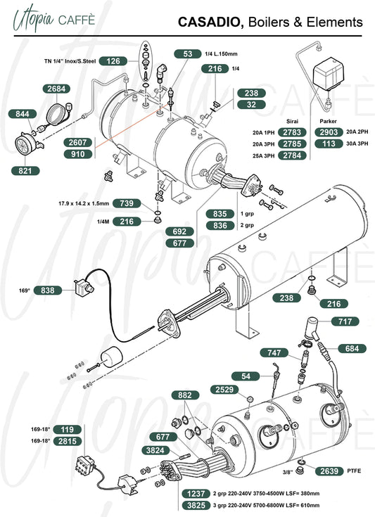 CASADIO, Boilers & Elements