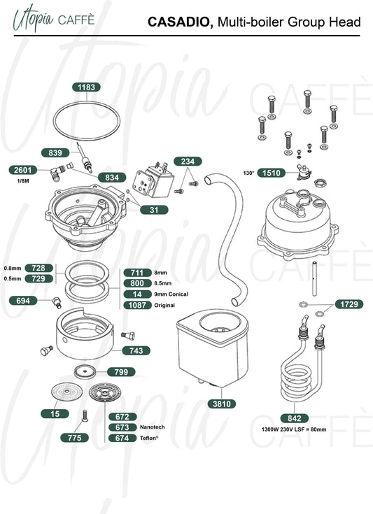 CASADIO, Multi-boiler Group Head