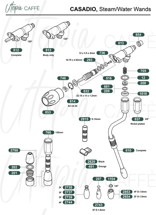 CASADIO, Steam/Water Wands