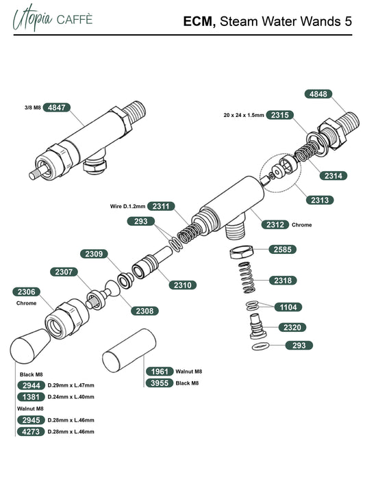 ECM, Steam Water Wands 5