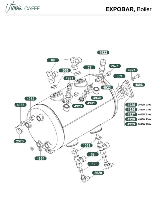 EXPOBAR, Boiler