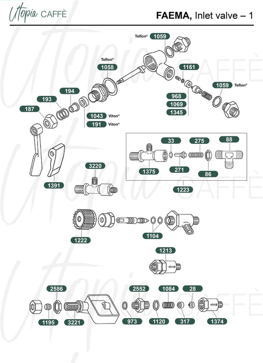 Faema, Inlet valve 1