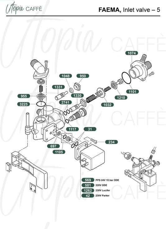 Faema, Inlet valve 5