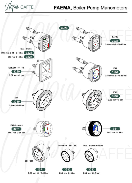 Faema, Boiler pump manometers