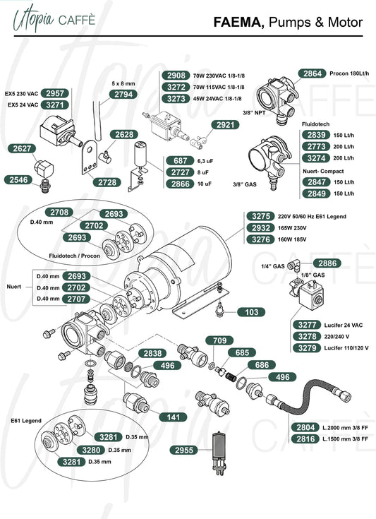 Faema, Pumps & Motor