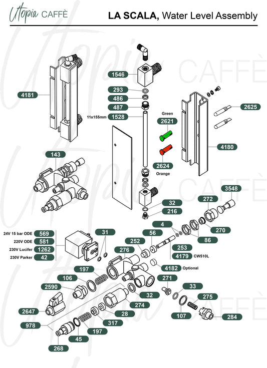 LA SCALA, Water Level Assembly