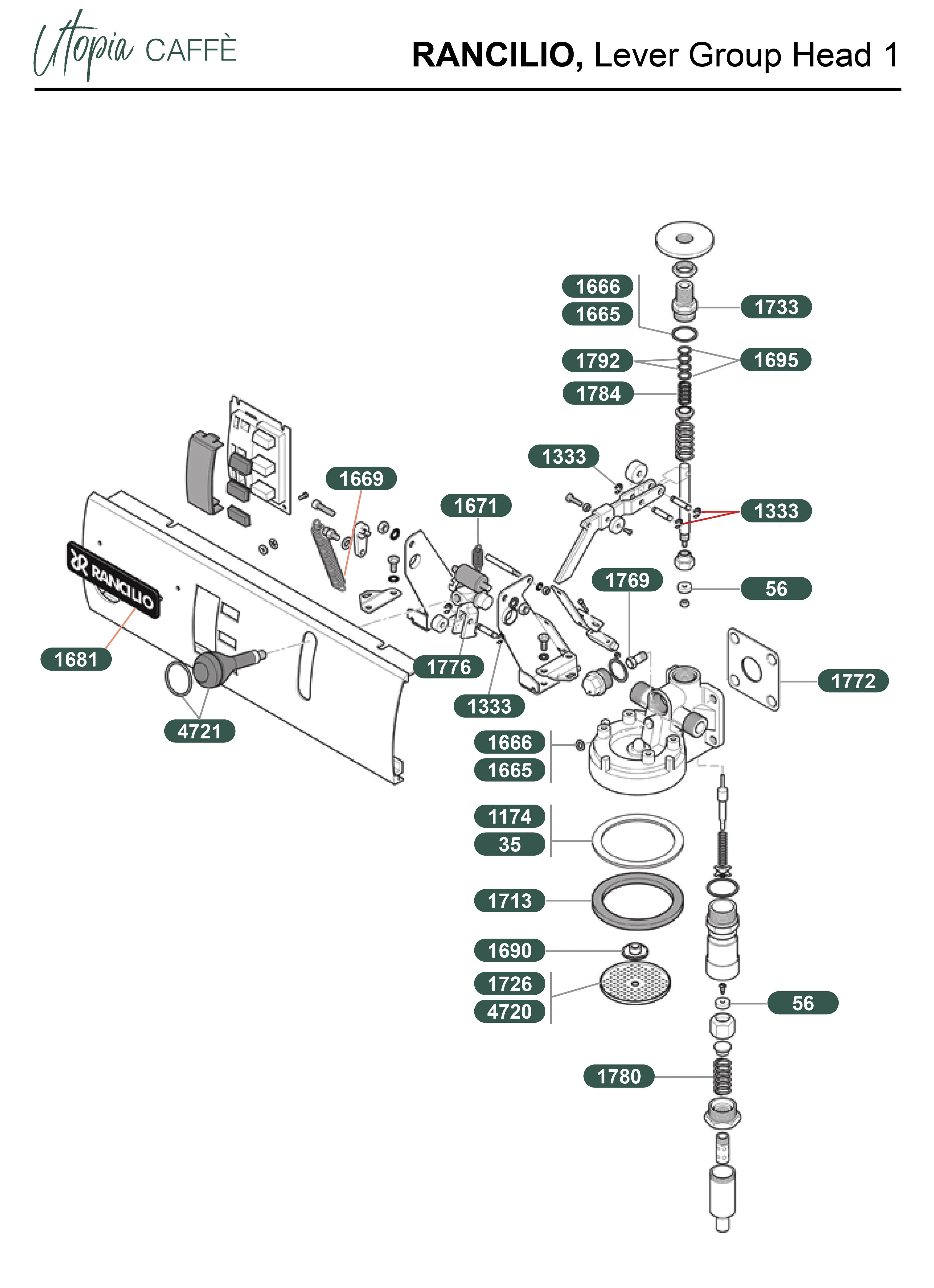 RANCILIO, Lever Group Head 1