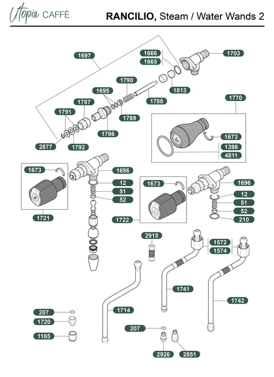 RANCILIO, Steam Water Wands 2