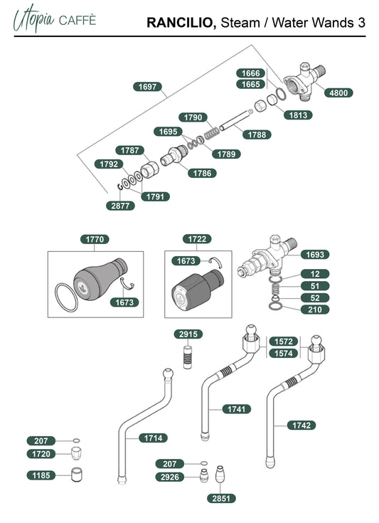 RANCILIO, Steam Water Wands 3