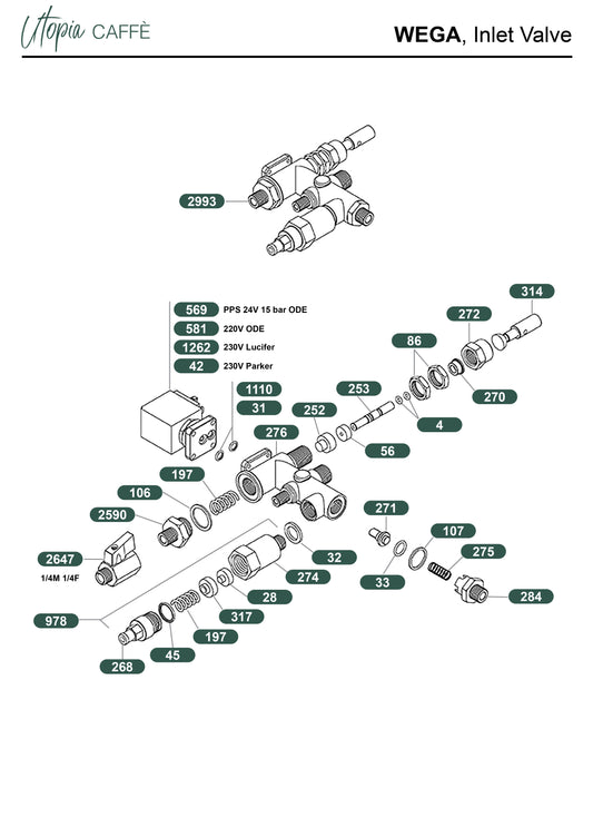 Wega, Inlet Valve