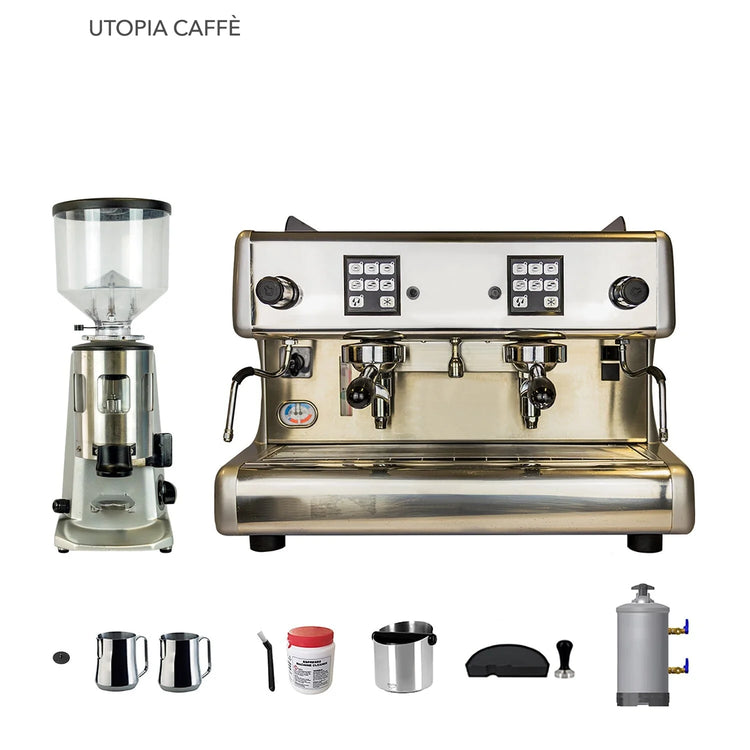 2 Group La Scala Espresso Machine, Mazzer Super Jolly (older model) Coffee Grinder & Accessories Combo