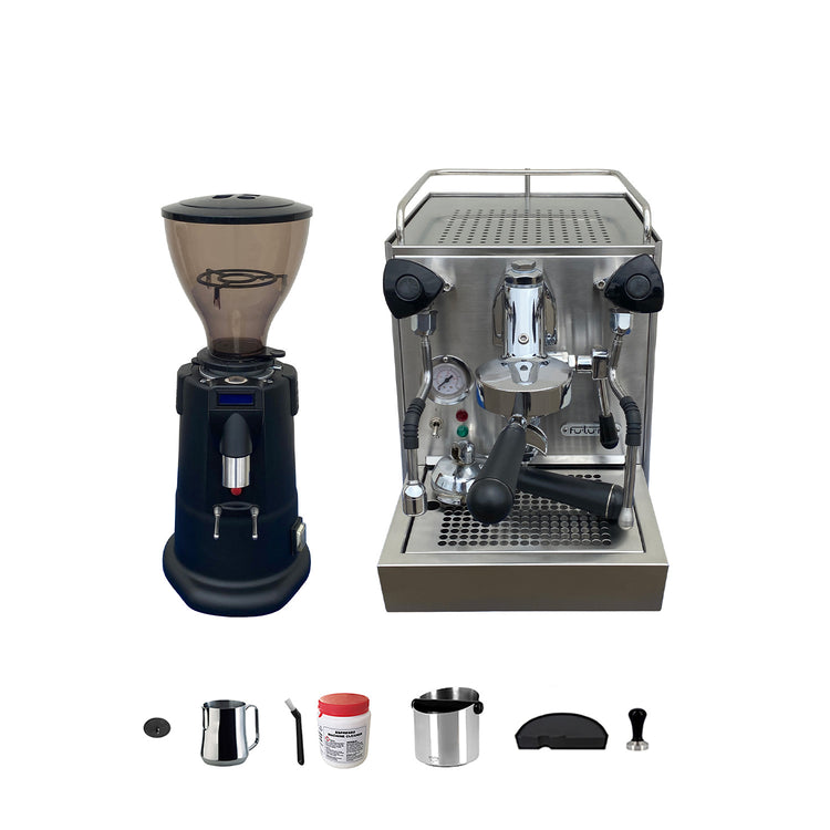 Refurbished Futura Emy Evo & Macap M5D Grinder & Accessories Combo