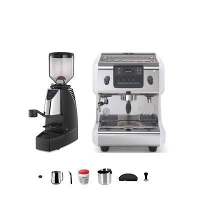 New 1 Group La San Marco Espresso Machine & Coffee Grinder & Accessories Combo