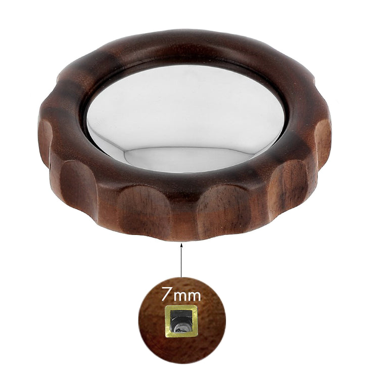 1228 - WALNUT KNOB / BRASS CHROME PLUG 7 x 7mm