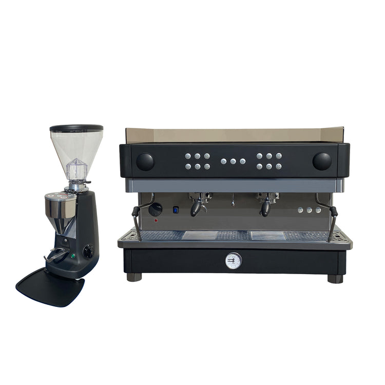 Refurbished 2 Group La San Marco Espresso Machine, Mazzer Electronic Coffee Grinder Combo