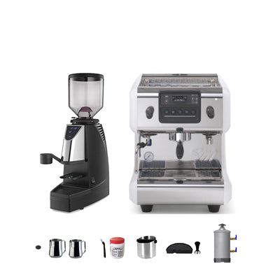 New 1 Group La San Marco Espresso Machine & Coffee Grinder & Accessories Combo