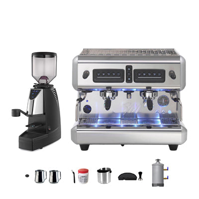 New 2 Group La San Marco Espresso Machine & Coffee Grinder & Accessories Combo
